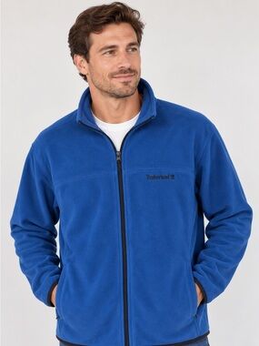 Timberland Men's Navy Blue Full-Zip Fleece Jacket